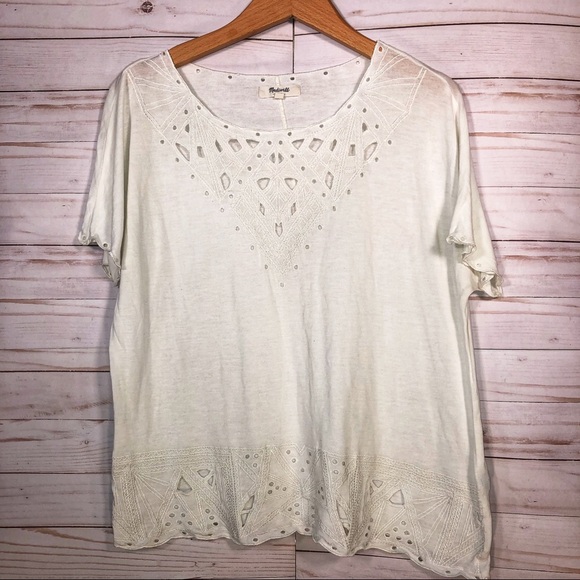 Madewell 💕 Short Sleeve Embroidered Shirt - Picture 1 of 3